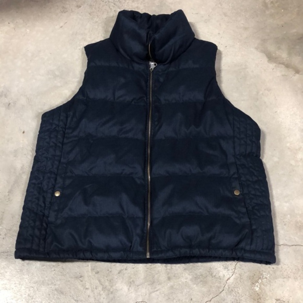Old navy women’s puffer navy blue‎ fleece lined vest XL